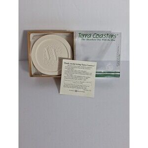 Terra Cotta Coasters By Terra Coasters Set Of 3 Made In Usa Absorbent Logo...